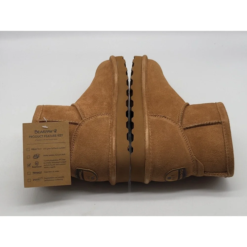 Bearpaw Alyssa Womens 5 Hickory Suede Winter‎ Boots Sheepskin Shoes